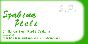 szabina pleli business card